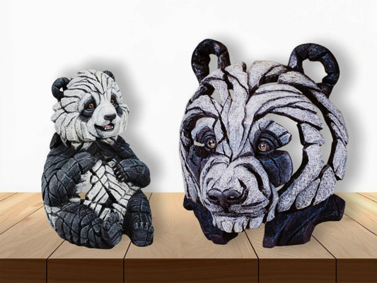 Panda Bear Bust & Cub Set